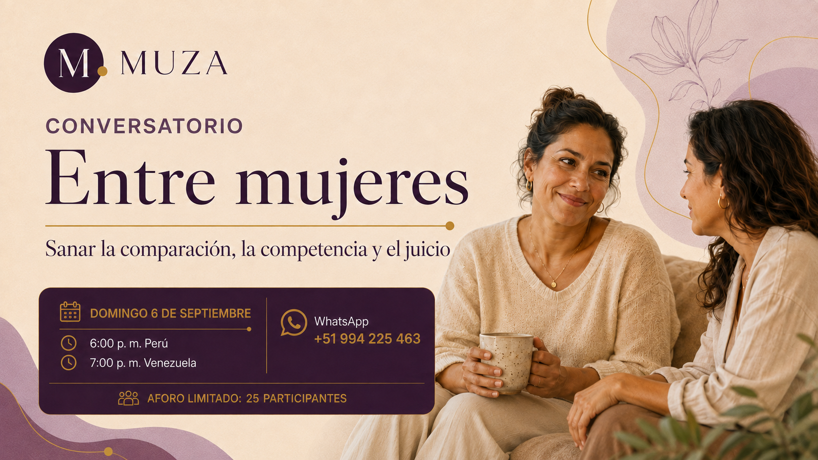 Conversatorio Entre mujeres — domingo 6 de septiembre